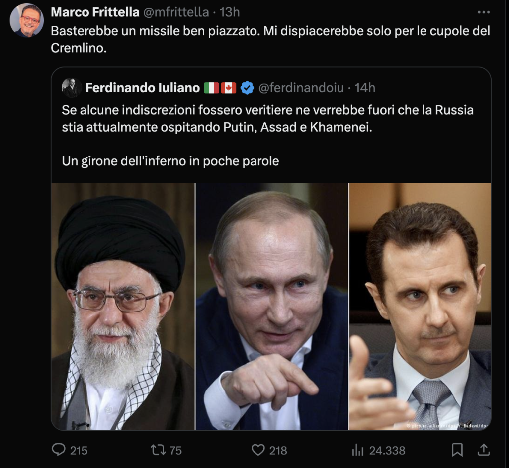 Marco Frittella: bombardare il Cremlino RAI, Marco Frittella: "Bomb the Kremlin"